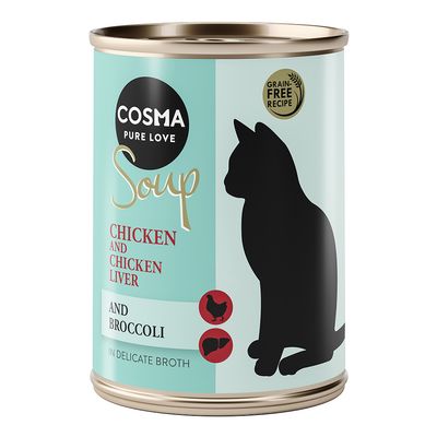 Cosma Soup 6 x 100g Chicken with Chicken Liver & Broccoli