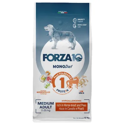 FORZA10 Medium Diet Paard en Erwten - Dubbelpak: 2 x 12 kg