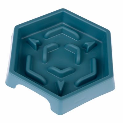 TIAKI Slow Feeder Blue Hexagon 450 ml