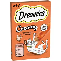 Dreamies Kitten & Adult Cat Creamy Snacks with Tasty Chicken - 4 x 10g