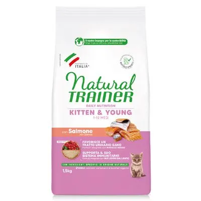 Natural Trainer Kitten Zalm Brokken Kat - Dubbelpak: 2 x 1,5 kg