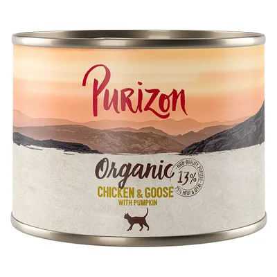Ekonomipack: Purizon Organic ekologiskt 24 x 200 g - Ekologisk kyckling & ekologisk gås med ekologisk pumpa