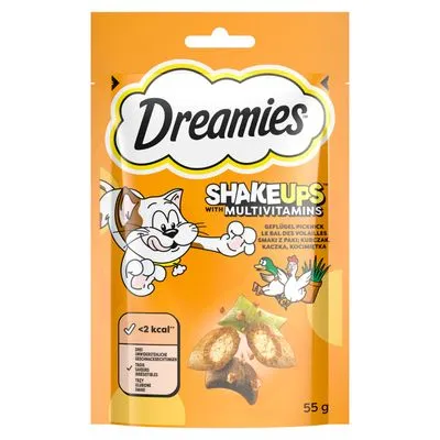 Dreamies Shakeups Multivitamins Snacks - Voordeelpakket: Gevogelte Picknick (4 x 165 g)