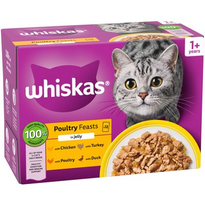 Whiskas 1+ Poultry Feasts in Jelly 12 x 85g