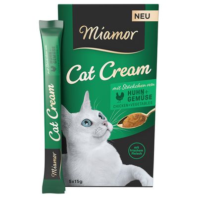 Miamor Cat Cream pui + legume 5 x 15 g