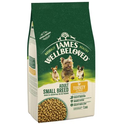 James Wellbeloved Adult Hypoallergenic Small Breed - Turkey & Rice 1.5kg