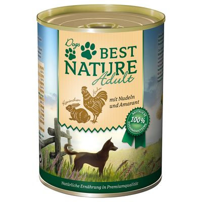 Sparpaket Best Nature Dog Adult 12 x 400 g Kaninchen, Huhn & Nudeln