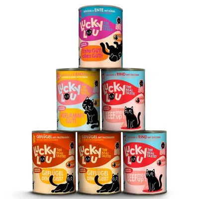 Lucky Lou Adult смесена пробна опаковка 6 x 400 г - микс с дивеч (4 разновидности)