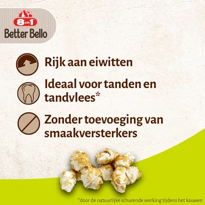 8in1 Better Bello kippenbotjes - Dubbelpak: 2 x 7 Stuks (Maat XS)