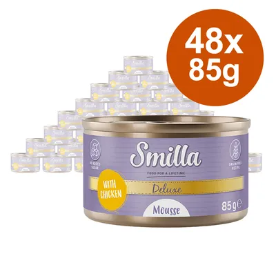 Smilla Deluxe Mousse med kyckling, 48x85g, utan tillsatt socker, spannmålsfritt recept.