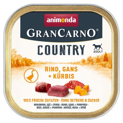 Animonda GranCarno Adult Country, 22 x 150 g Wołowina, gęś i dynia