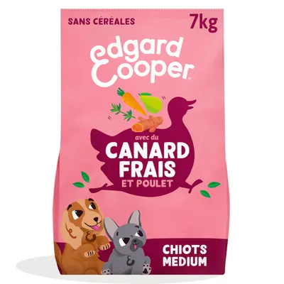 Edgard & Cooper Medium Puppy Eend & Kip graanvrij - 7 kg