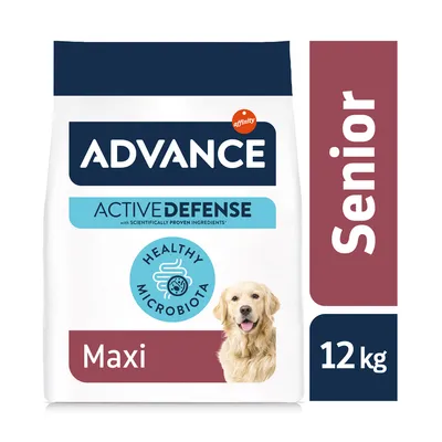 ADVANCE Active Defense Maxi Senior, Healthy Microbiota, 12 kg. Se vědecky ověřenými složkami.