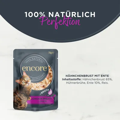 Encore 16 x 70 g sachets pour chat - blanc de poulet, canard