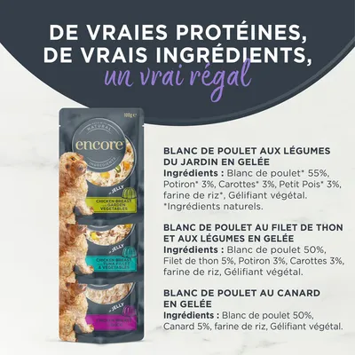 Lot mixte Encore en gelée 5 x 100 g sachets pour chien  - sélection raffinée (3 saveurs)