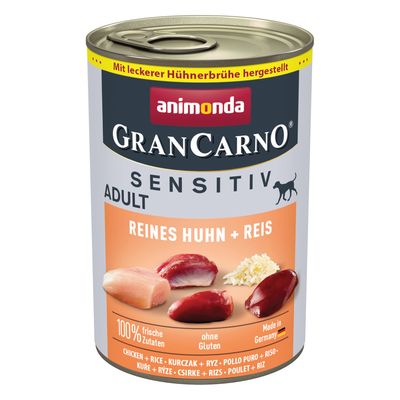 Animonda GranCarno Adult Sensitive 24 x 400 g pour chien pur poulet & riz
