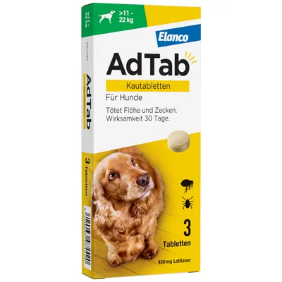 AdTab Kautabletten für große Hunde, von 11 bis 22 kg - 3 Tabletten