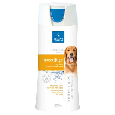 Demavic Laboratoire Shampooing insectifuge, 250 ml, répulsif contre les insectes, pour toutes races. Protège contre tous types de parasites.