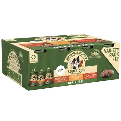 James Wellbeloved Adult Hypoallergenic Grain Free Cans - Turkey, Lamb & Chicken in Loaf 12 x 400g