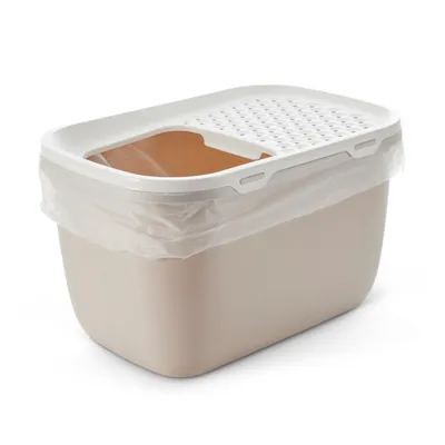 Savic Hop In Giant Litieră pentru pisici  - mocca/alb