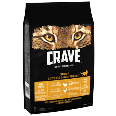 CRAVE Adult Turkey & Chicken Dry Cat Food - 7kg CRAVE Adult Turkey & Chicken Dry Cat Food - 7kg