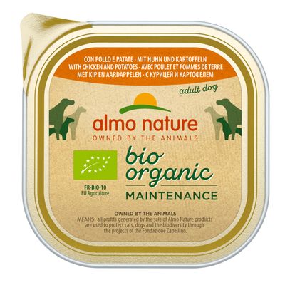 Almo Nature Daily Menu Bio 9 x 300 g pour chien poulet bio & pommes de terre bio