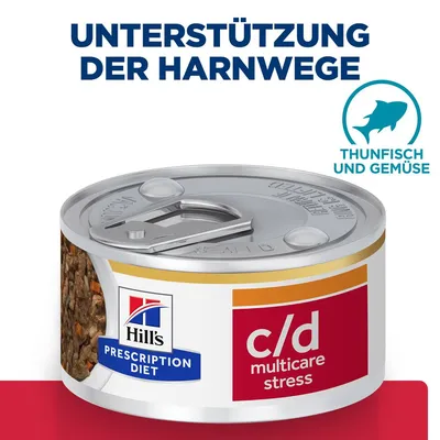 Hill's Prescription Diet c/d Multicare Stress, Thunfisch und Gemüse. Unterstützung der Harnwege.