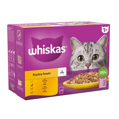 Whiskas 1+ Poultry Feasts in Jelly 12 x 85g