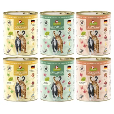 GranataPet DeliCatessen 6 x 800 g - Mix II PUR (Huhn, Kalb, Wild)