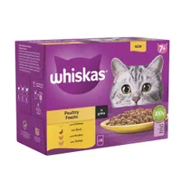 Whiskas 7+ Senior Pouches in Gravy - Poultry Selection in Gravy (48 x 85g)