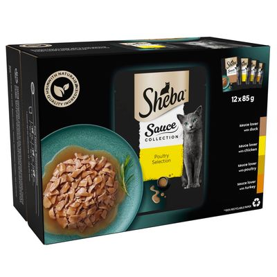 Sheba Pouches 12 x 85g Sauce Collection Poultry Selection in Gravy