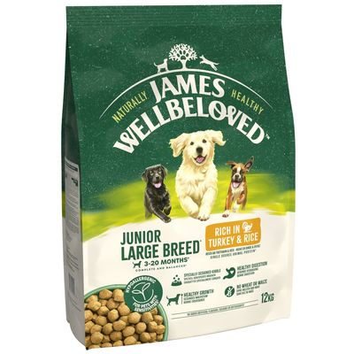 James Wellbeloved Junior Large Breed - Turkey & Rice 12kg