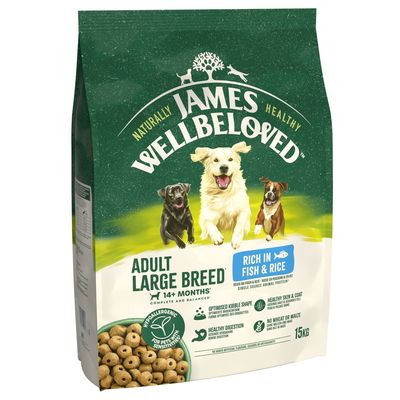 James Wellbeloved Adult Hypoallergenic Large Breed - Fish & Rice 15kg