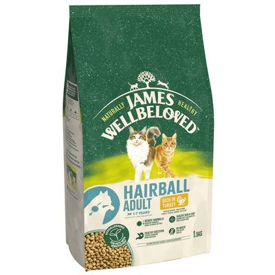 James Wellbeloved Adult Cat Hairball Hypoallergenic Turkey & Rice 1.5kg