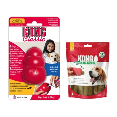 KONG Classic - KONG S (7 cm) + Kong Ziggies Enhanced (198 g) KONG Classic - KONG S (7 cm) + Kong Ziggies Enhanced (198 g)