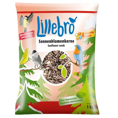 Lillebro Graines de tournesol pour oiseaux sauvages - 1 kg