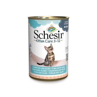 Икономична опаковка Schesir в желе 12 x 140 г Kitten риба тон с алое вера