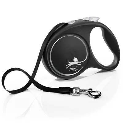flexi Black Design Gurt-Leine schwarz, 5 m - Grösse L: bis 50 kg