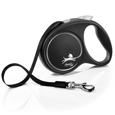 flexi Black Design Gurt-Leine schwarz, 5 m Größe L: bis 50 kg