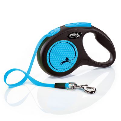 flexi New Neon Gurt-Leine blau, 5 m Größe S: bis 15 kg
