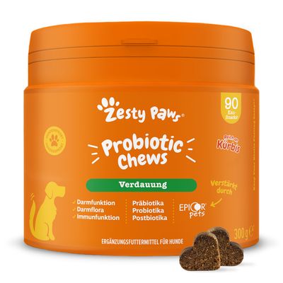 Zesty Paws Probiotic Chews Pompoen Voordeelpakket: 2 x 90 Kauwtabletten