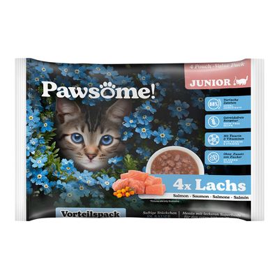 Korzystny pakiet Pawsome Junior, 8 x 85 g Łosoś