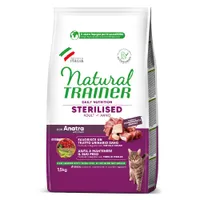 Natural Trainer Sterilised con Anatra Crocchette per gatto - 1,5 kg
