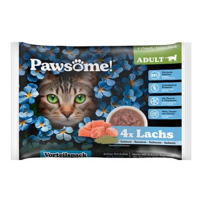 Pawsome Adult Cat 4 x 85 g saumon