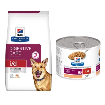 6 of 6.5kg Hill's Prescription diet droogvoer + 6x200g natvoer gratis! - I/D Digestive Care Hondenvoer met Kip 6,5 kg
