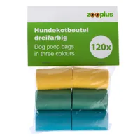 Tříbarevný sáček na psí exkrementy - 6 rolí à 20 sáčků