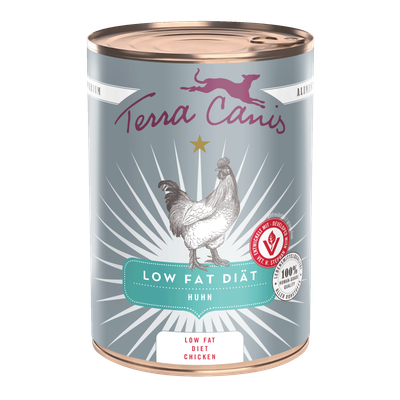Terra Canis Low Fat Dieetti Kana, viljaton, 100 % ihmislaatuinen, kehitetty eläinlääkäreiden kanssa, Low Fat Diet Chicken.