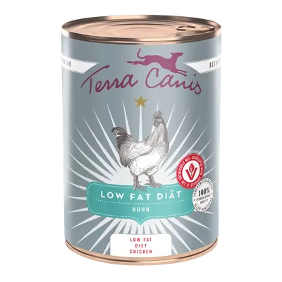 Terra Canis Low Fat Dieetti Kana, viljaton, 100 % ihmislaatuinen, kehitetty eläinlääkäreiden kanssa, Low Fat Diet Chicken. Terra Canis Low Fat Dieetti Kana, viljaton, 100 % ihmislaatuinen, kehitetty eläinlääkäreiden kanssa, Low Fat Diet Chicken.
