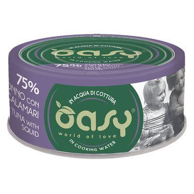 Oasy Cat Wet More Love 24 x 70 g umido gatto Adult Tonno con Calamari