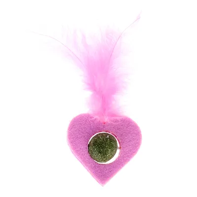Jouet TIAKI Cœur garni de menthe à chat avec plume pour chat - 1 jouet Jouet TIAKI Cœur garni de menthe à chat avec plume pour chat - 1 jouet